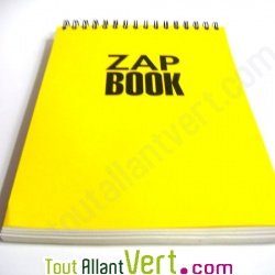 Bloc spirale � l\'italienne uni recycl� A4 80g 320 pages Jaune s�rie ZapBook