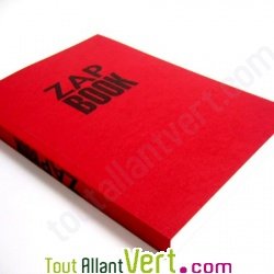 Bloc uni encoll� recycl� A5 80g 320 pages Rouge s�rie ZapBook