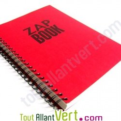 Bloc spirale uni recycl� A4 80g 320 pages Rouge s�rie ZapBook