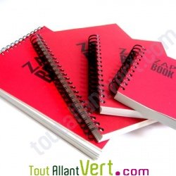 Bloc spirale uni recycl� A4 80g 320 pages Rouge s�rie ZapBook