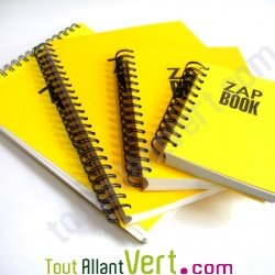 Bloc spirale uni recycl� A4 80g 320 pages Jaune s�rie ZapBook