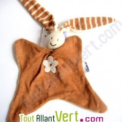 Doudou lapinou g�ant souriant en coton bio