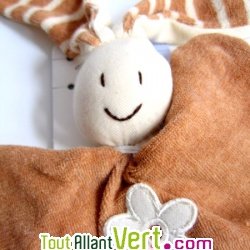 Doudou lapinou g�ant souriant en coton bio
