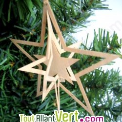 Lot de 5 d�corations en 3D pour sapin de No�l en bois