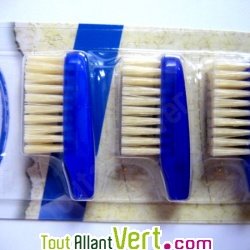 T�tes x 3 pour brosse � dents poils mi-durs en soie naturelle