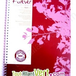 Cahier � spirale recycl� petits carreaux A4 96p Marron Forever For�ts Vertes