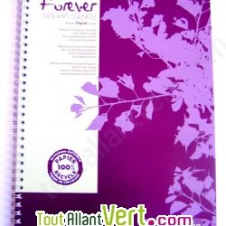Cahier � spirale recycl� petits carreaux A4 96p Violet Forever For�ts Vertes