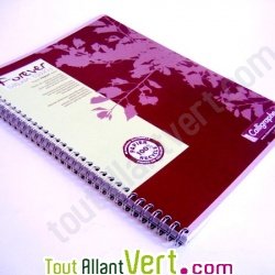Cahier � spirale recycl� petits carreaux A4 180p Marron Forever For�ts Vertes