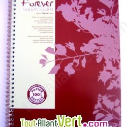 Cahier � spirale recycl� petits carreaux A4 180p Marron Forever For�ts Vertes