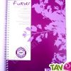 Cahier � spirale recycl� lign� A4 180p Violet Forever For�ts Vertes