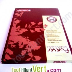 Bloc recycl� petits carreaux  A5 200p Marron Forever For�ts Vertes