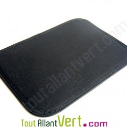 Tapis de souris en cuir noir au tannage v�g�tal, 26,5x18,5 cm