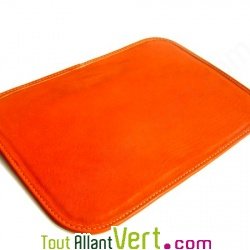 Tapis de souris en cuir cognac au tannage v�g�tal, 26,5x18,5 cm