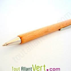 Stylo bille r�tractable en bois de h�tre