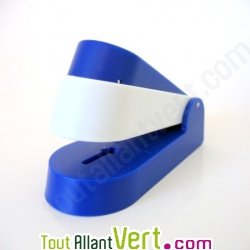Agrafeuse sans agrafes bleue en bioplastique