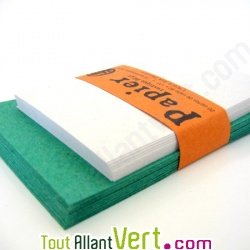 Enveloppes recycl�es rustiques vertes + cartes blanche x20