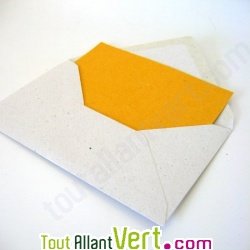 Enveloppes recycl�es rustiques 9x14cm + cartes de visite 250g x20