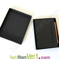 Coffret Carnet de voyage recycl� noir en cuir