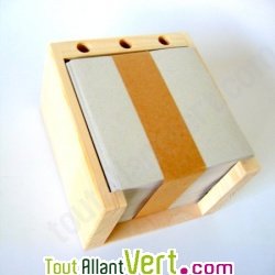 Porte bloc note bois et papier recycl�