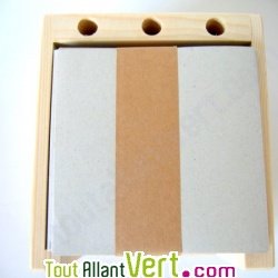 Porte bloc note cube bois et papier recycl�