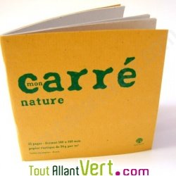 Carnet carr� rustique recycl�, 32p, 14x14cm