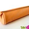 Trousse en cuir ronde couleur naturel