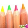 Surligneurs crayons fluo en bois naturel, lot de 4