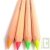 Surligneurs crayons fluo en bois naturel, lot de 4