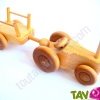 Le tracteur et sa remorque en bois 25x8 cm