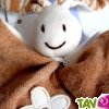 Doudou lapinou souriant en coton bio