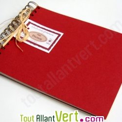 Album photo recycl� rouge, int�rieur blanc, 17x23cm 30 pages