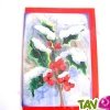 Carte de voeux Feuille de Houx enneig�e 100% recycl�e +enveloppe