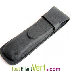 Etui en cuir noir avec 1 Stylo et 1 porte-mine r�tractables