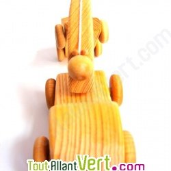D�panneuse avec voiture en bois 20x6 cm