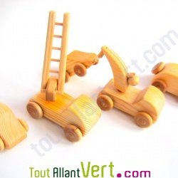 D�panneuse avec voiture en bois 20x6 cm