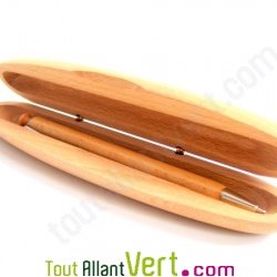 Coffret 1 stylo r�tractable en bois de h�tre
