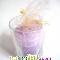 Bougie votive en st�arine Parfum lavande + verre recycl�