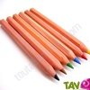 Bo�t� de 6 mini-crayons de couleur en bois naturel