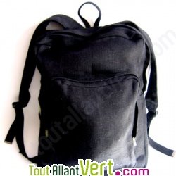Sac � dos en chanvre biologique, 43x32x9cm, noir