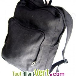 Sac � dos en chanvre biologique, 43x32x9cm, noir