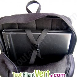 Sac � dos en chanvre biologique, 43x32x9cm, noir