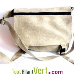 Sac � bandouli�re urbain Besace, chanvre biologique, 35x29x10cm, naturel