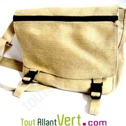 Sac � bandouli�re urbain Besace, chanvre biologique, 35x29x10cm, naturel
