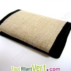 Portefeuille trois volets, chanvre biologique, 9x14cm, naturel