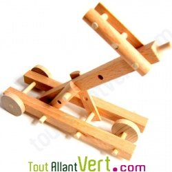 Catapulte en bois naturel � monter Equilibrist
