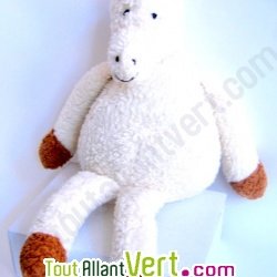 Peluche Ane assis en coton bio 45cm