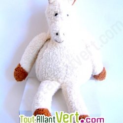 Peluche Ane assis en coton bio 45cm