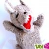 Marionnette Loup gris en coton bio 26cm
