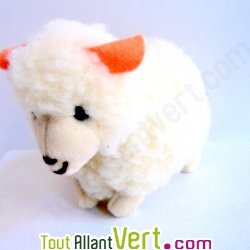 Peluche doudou Mouton en laine bio 19cm