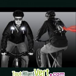 Bretelles support de signalisation lumineuse solaire pour sac � dos  Baglite de Pedalite